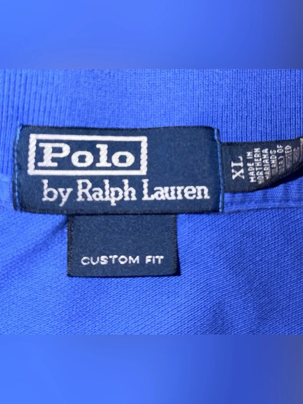 Ralph Lauren Polo 100% Cotton Custom Fit Men’s XL Royal Blue Business Casual